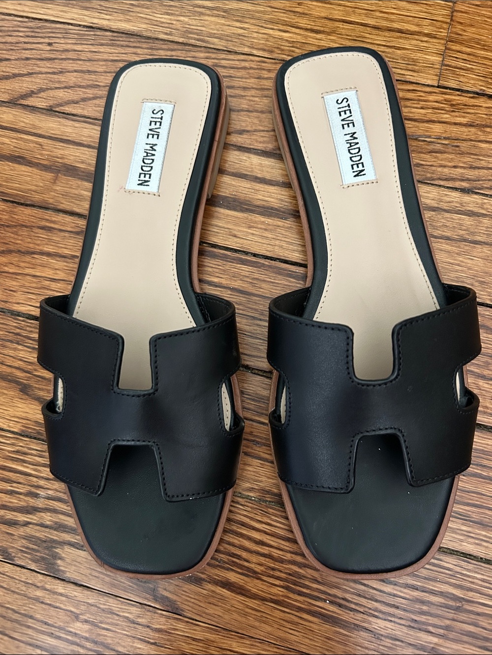 Steve Madden Hadyn Slide Black Cut Out Sandal